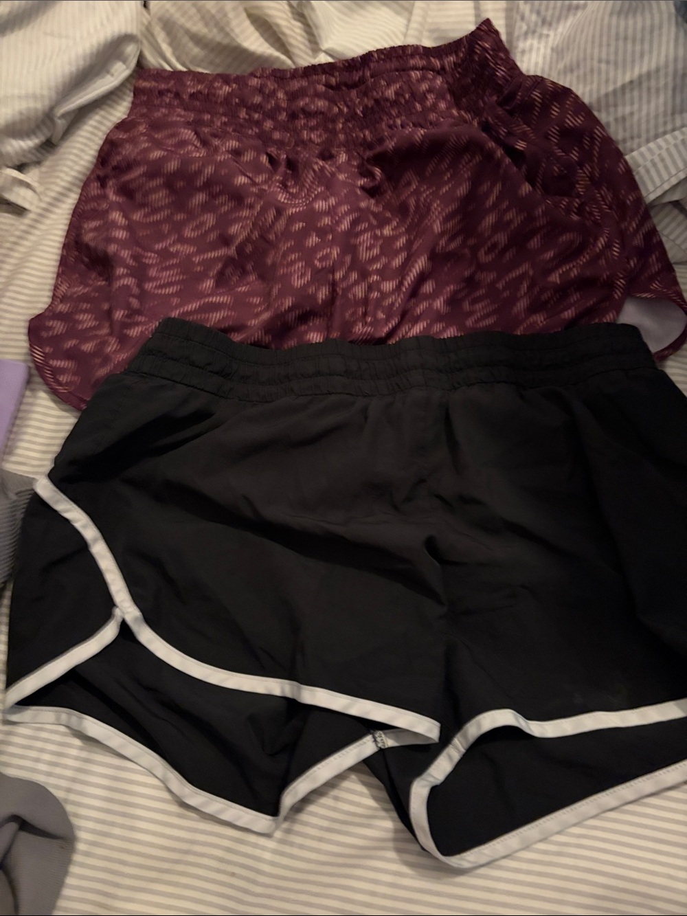 Bundle 2 pair Black Athletic Shorts & Burgundy Lounge Shorts